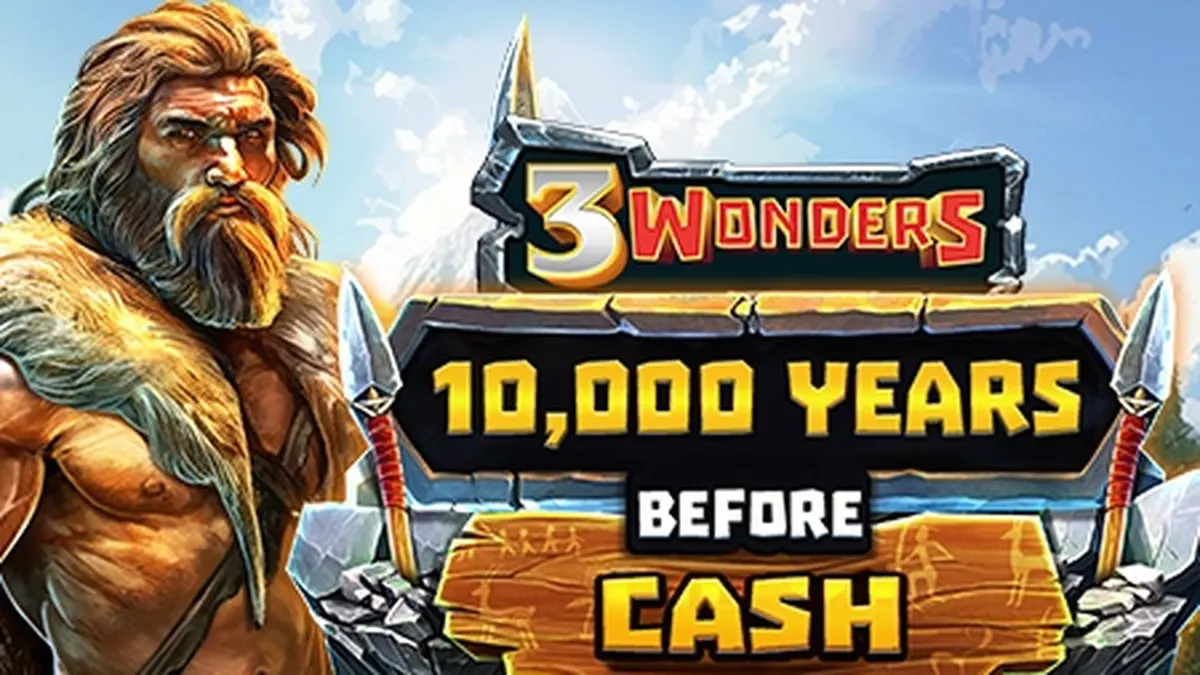Tampilan visual slot 10,000 Years Before Cash dengan tema prasejarah